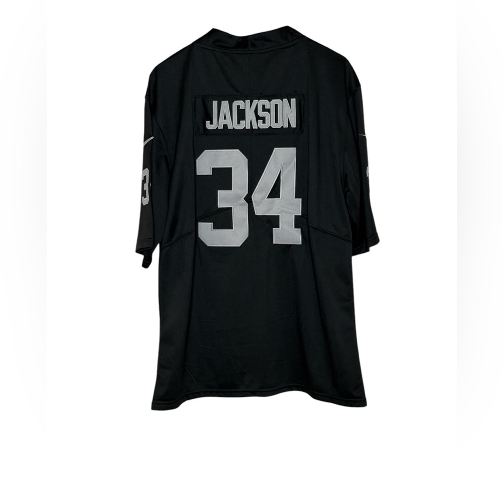 NFL Black Number 34 Bo Jackson Raiders Football Pullover Jersey Size Large